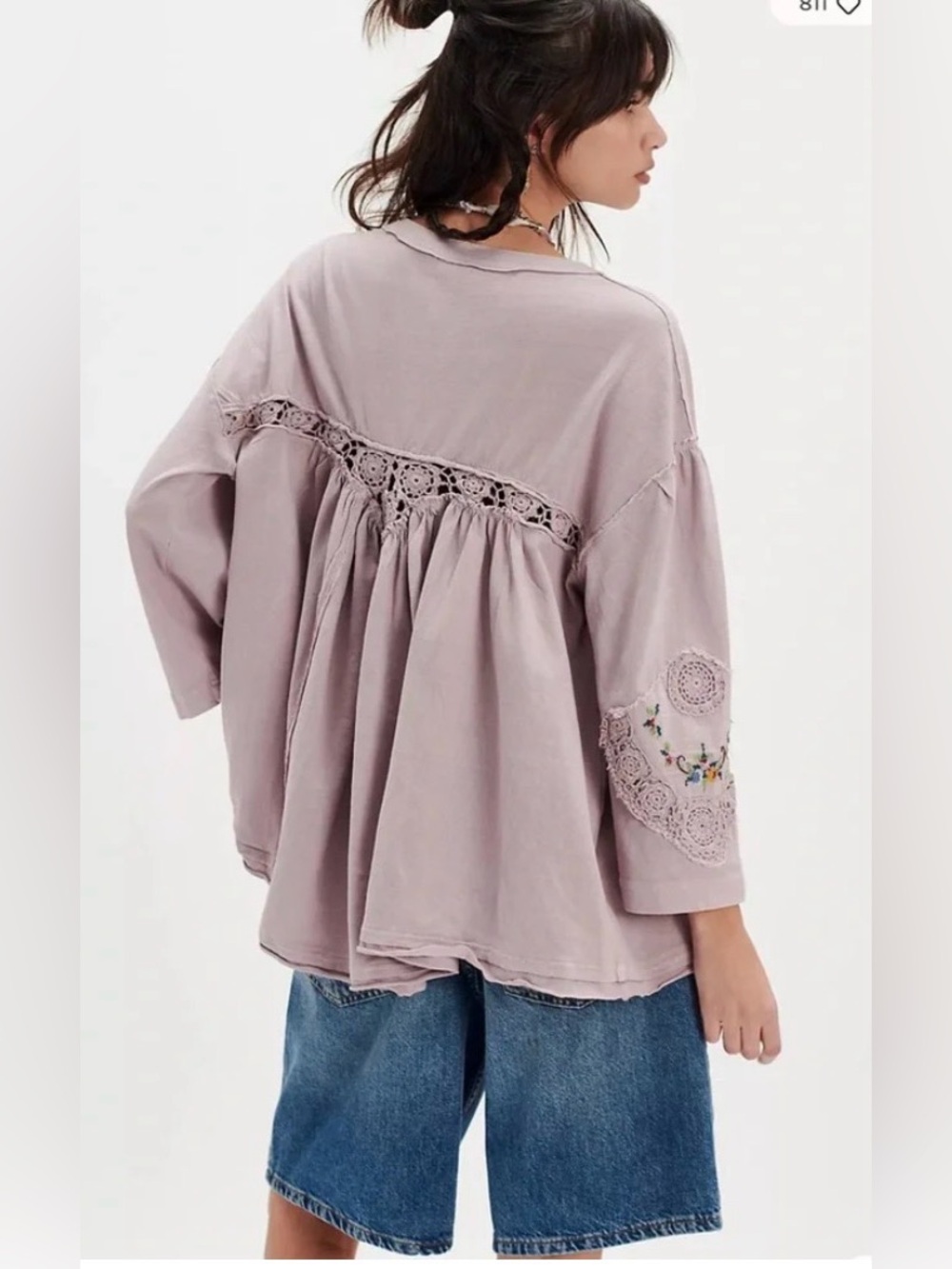 Free People Kennedy Cross Stitched Crochet Embroidered tunic - Picture 2 of 11